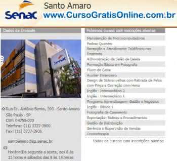 Senac Santo Amaro Cursos Gratuitos E Informa Es Cursos Gratuitos